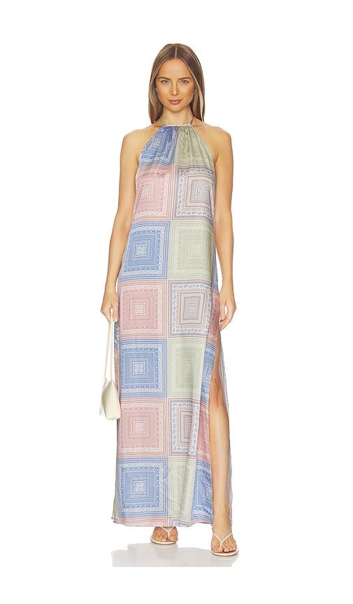 misa los angeles samantha dress in blue, pink. - size l (also in xxs, xs, s, m, xl)