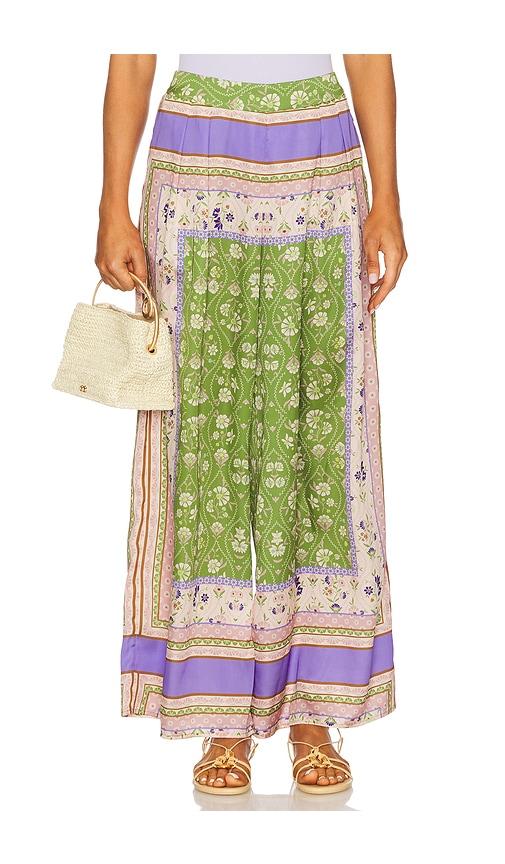 misa los angeles selena pants in green,beige. - size m (also in s, xl)