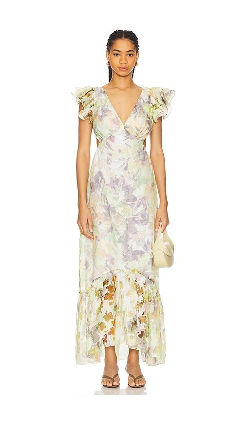 misa los angeles septima dress in green. - size l (also in xs)