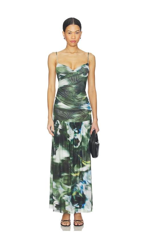 misa los angeles tala dress in green. - size m (also in s, xl)