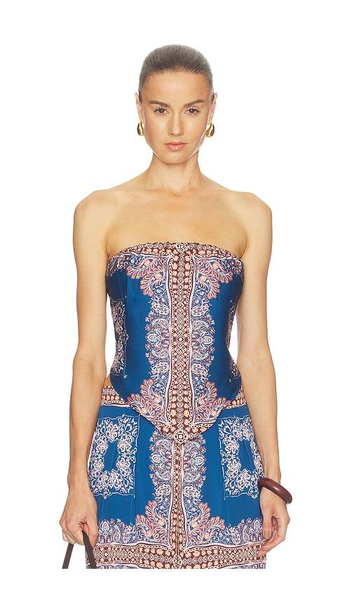 misa los angeles x revolve mae top in blue. - size l (also in xs, s, m, xl)
