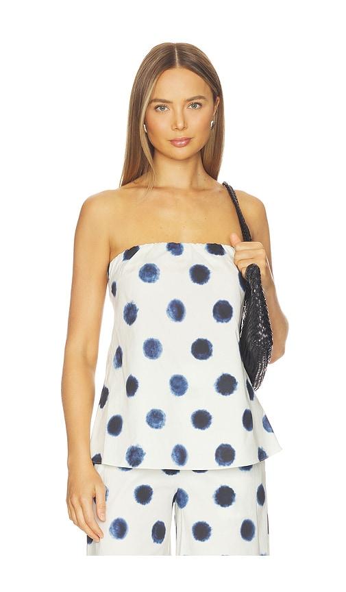 misa los angeles yassi top in white,navy. - size l (also in xxs, xs, s, m, xl)
