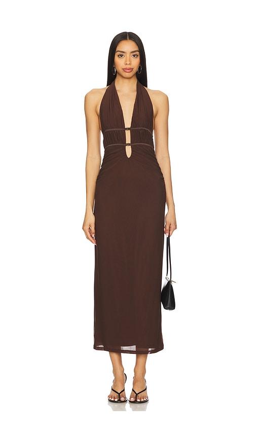 misha celine dress in chocolate. - size l (also in s, m, xl, xxl)