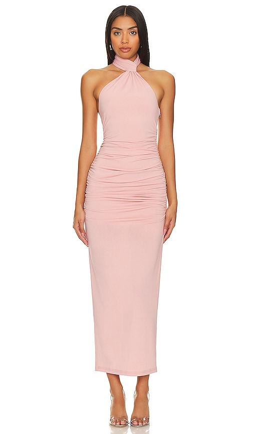 misha jovie midi dress in pink. - size s (also in xxs, xs)