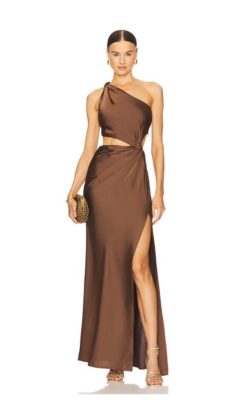 misha kristin gown in brown. - size s (also in xl, xxs)