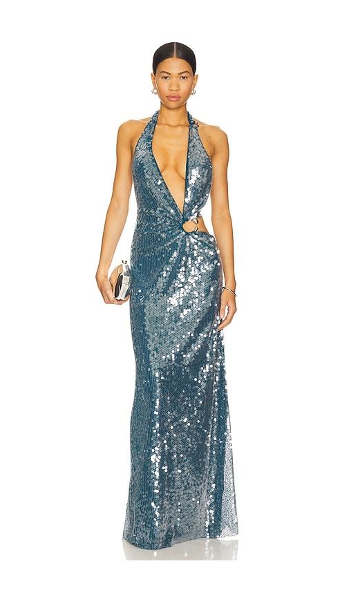 misha the devon sequin dress in blue. - size m (also in xl)