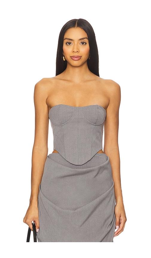 misha the henri bustier top in grey. - size l (also in m, s, xs)