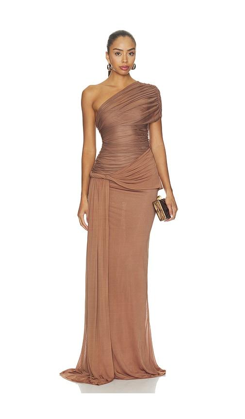 misha the interwoven dress in brown. - size s (also in xxs, xs, xl)