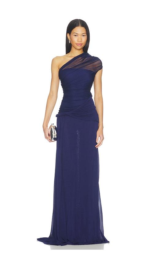 misha the interwoven dress in navy. - size l (also in xxs, xs, s)