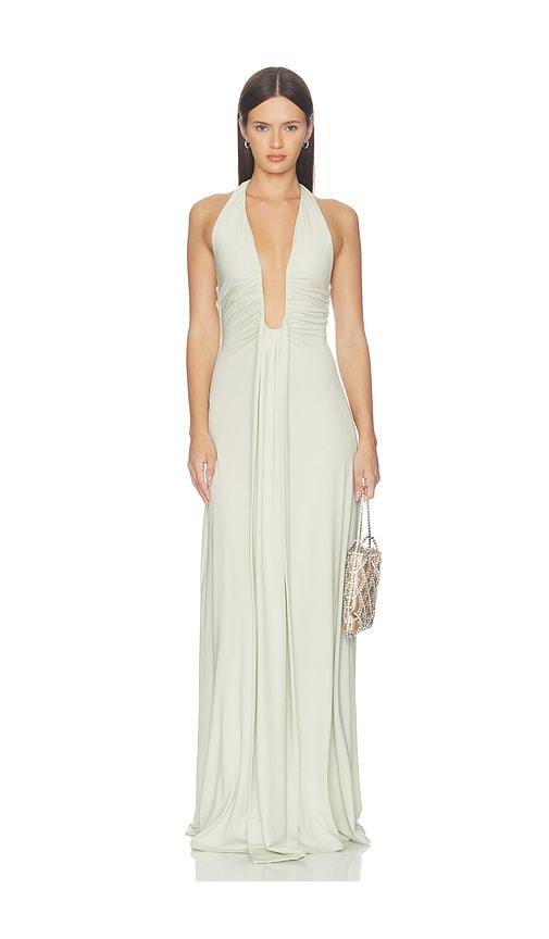 misha the jennifer cupro dress in green. - size l (also in xxs, xs, s, m, xl)