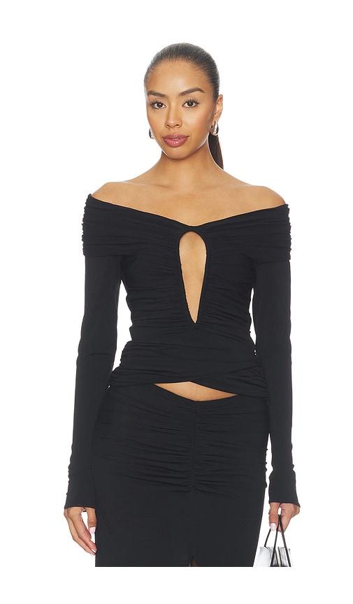 misha the keyhole top in black. - size l (also in m, s, xs, xxs)