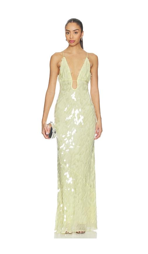 misha the sapphire sequin dress in lemon. - size m (also in xs)