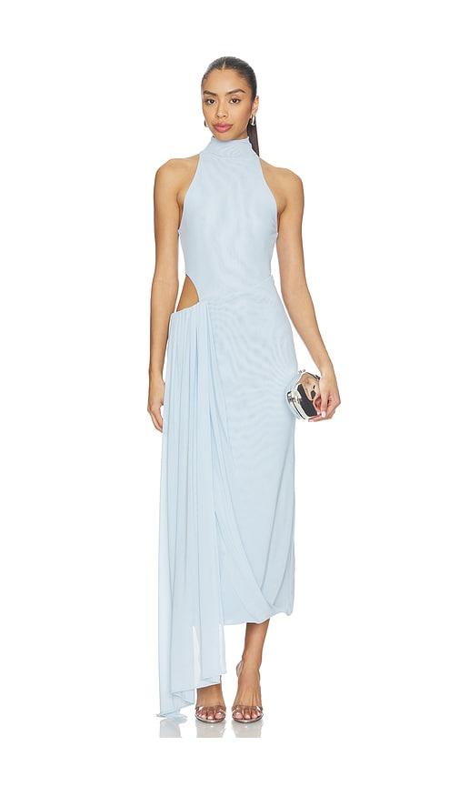 misha the sipario mesh dress in baby blue. - size s (also in xs)