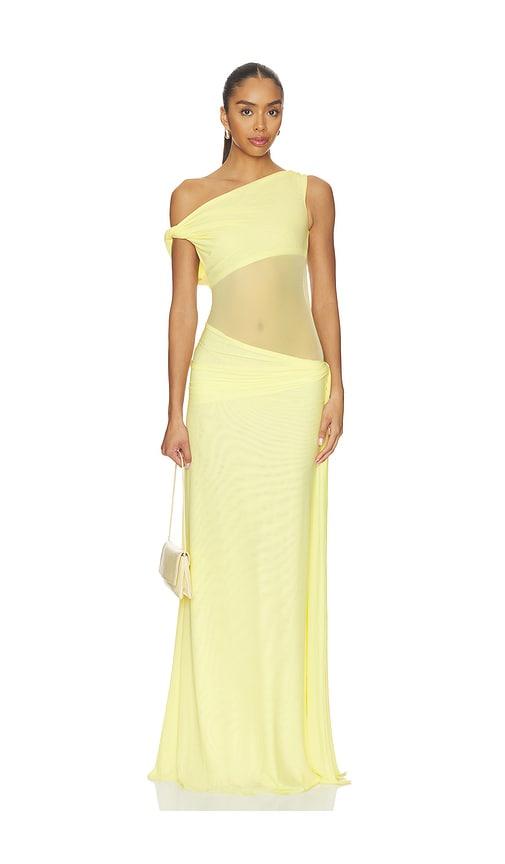 misha the sisal mesh dress in lemon. - size m (also in s, xs)