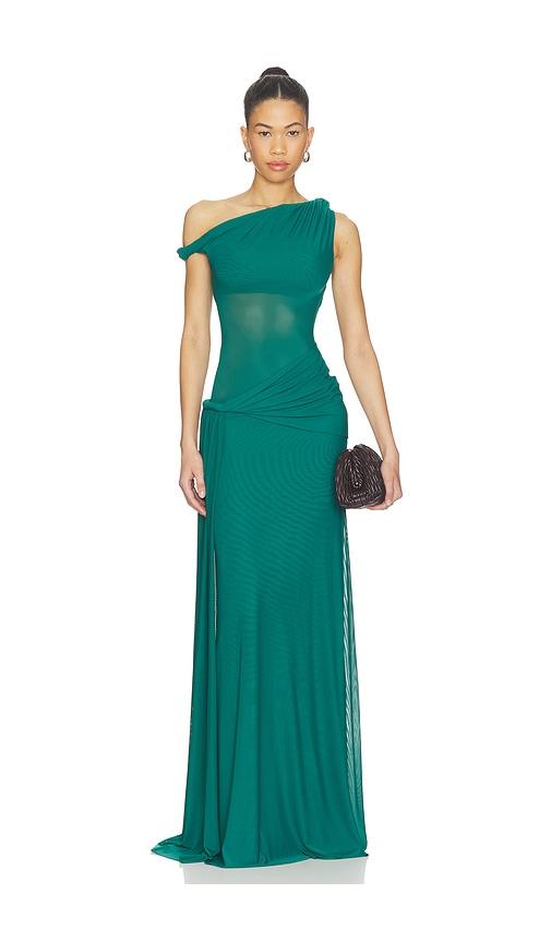 misha the sisal mesh dress in teal. - size l (also in xxs, s, m)