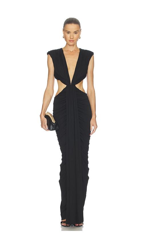 misha the solacia cupro maxi dress in black. - size m (also in xs)