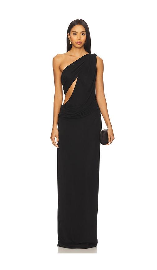 misha the solstice cupro dress in black. - size l (also in xl)
