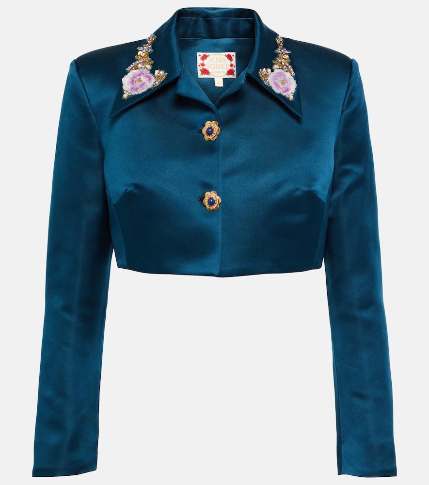 miss sohee silk crop top with swarovski crystals