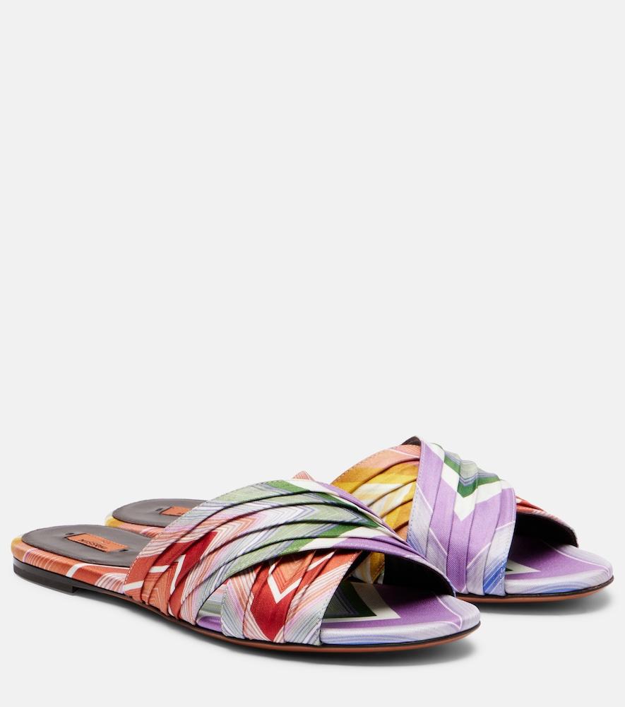 missoni ada chevron twill slides