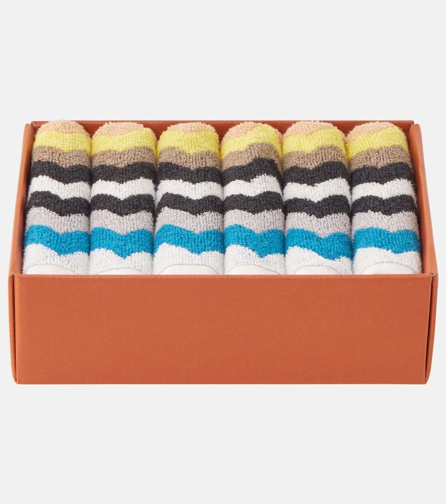 missoni best zigzag set of 6 cotton terry hand towels