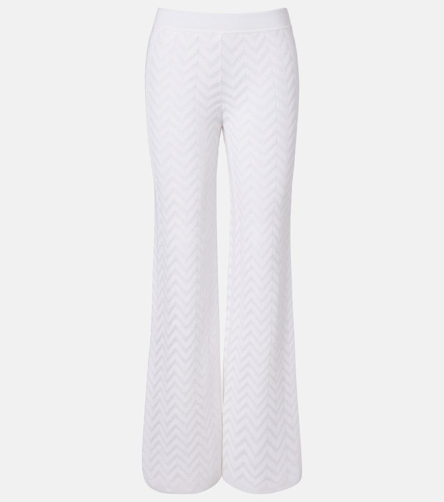 missoni chevron cotton-blend wide-leg pants