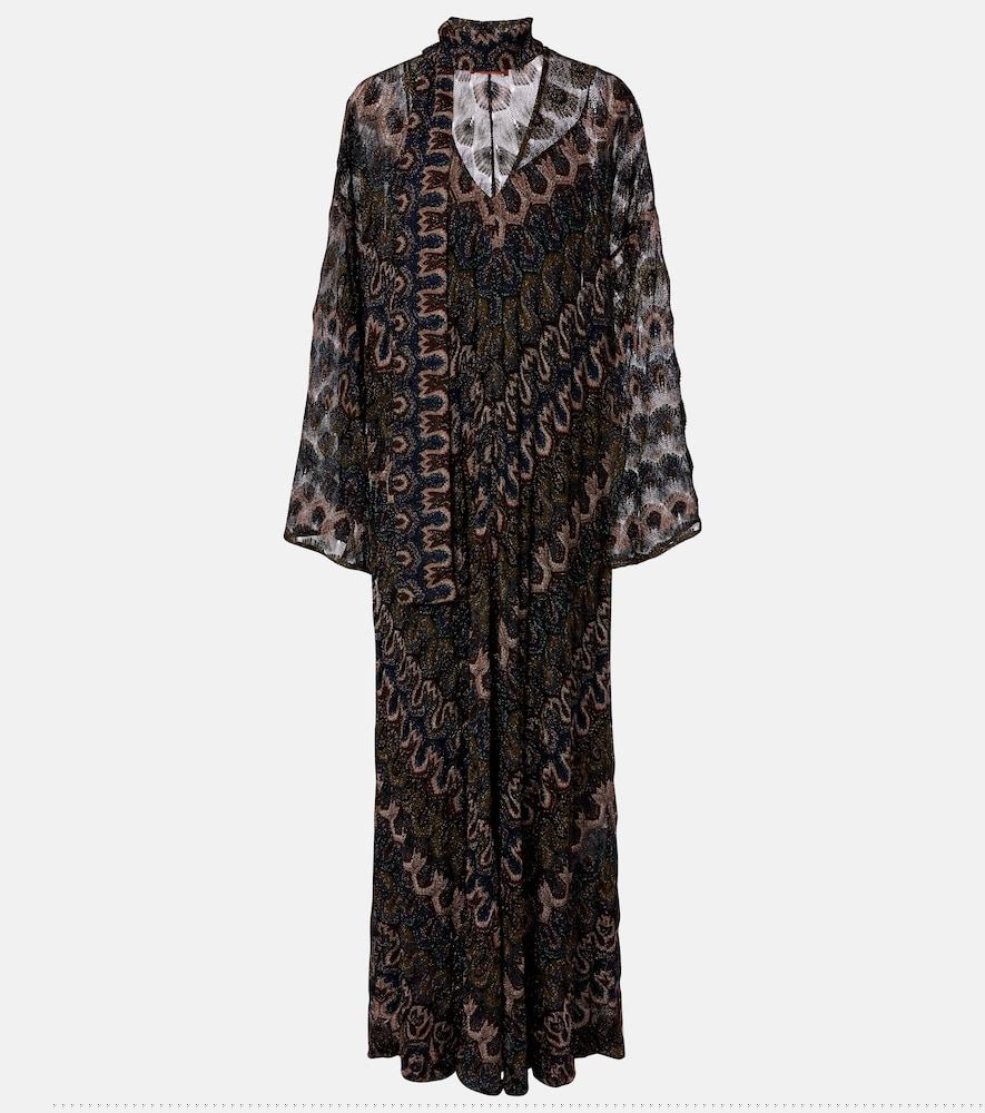 missoni chevron lamé maxi dress