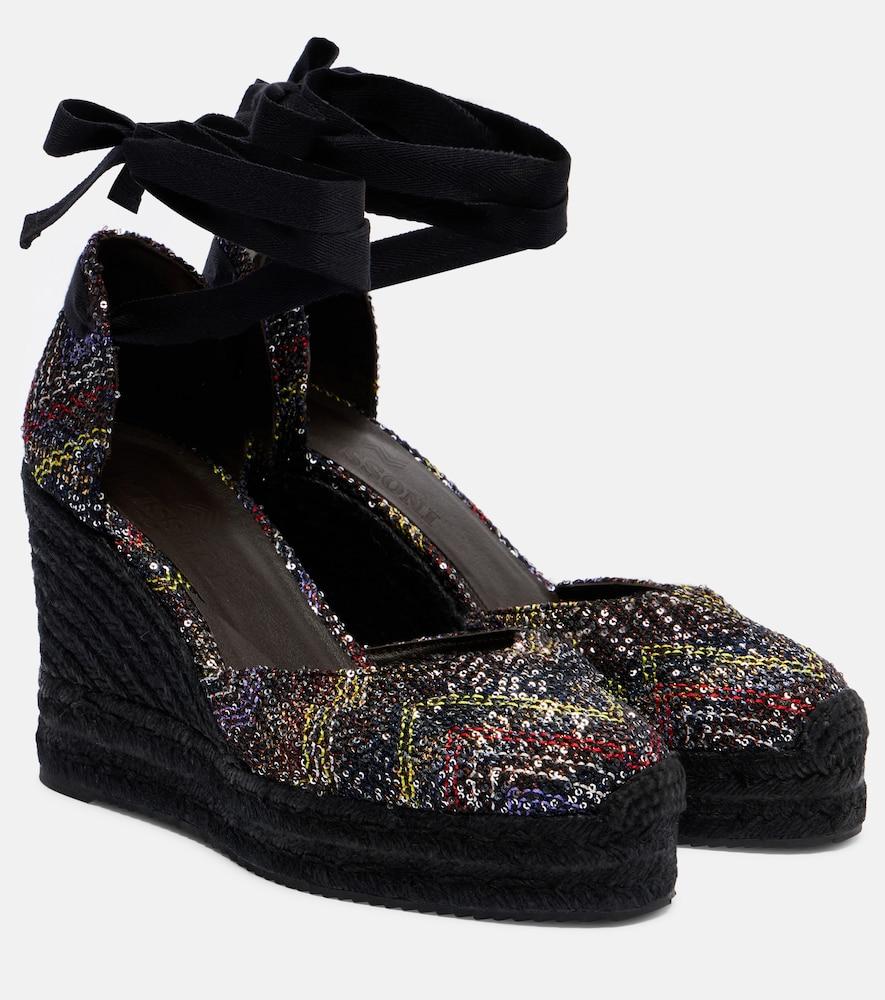 missoni eva 80 sequined espadrille wedges