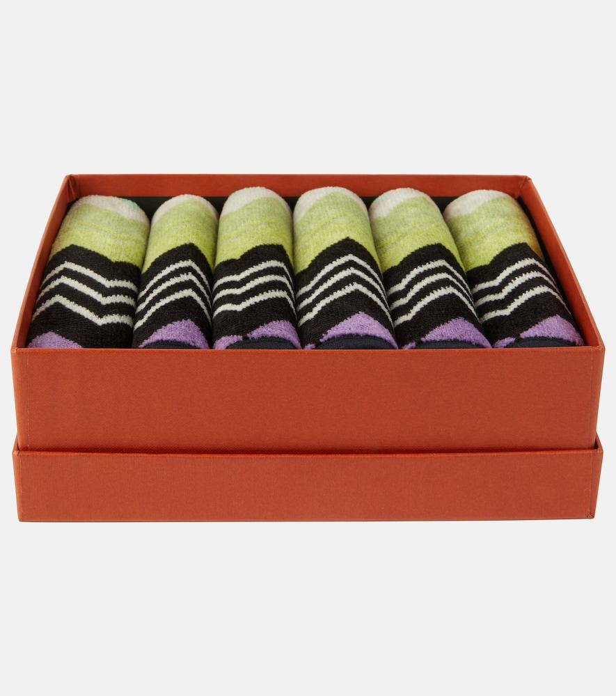 missoni giacomo zigzag set of 6 cotton terry face towels