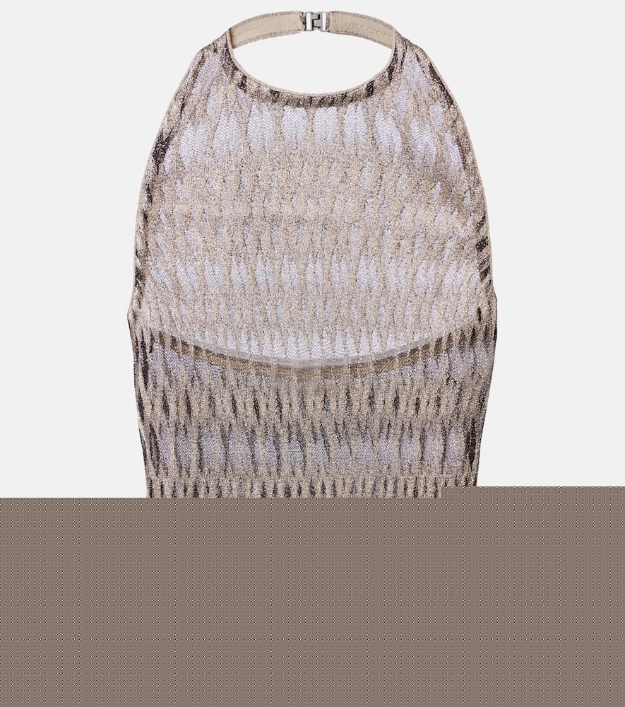 missoni halterneck lamé top