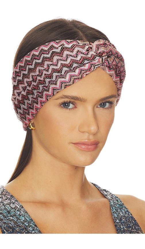 missoni headband in pink chevron multi in burgundy.
