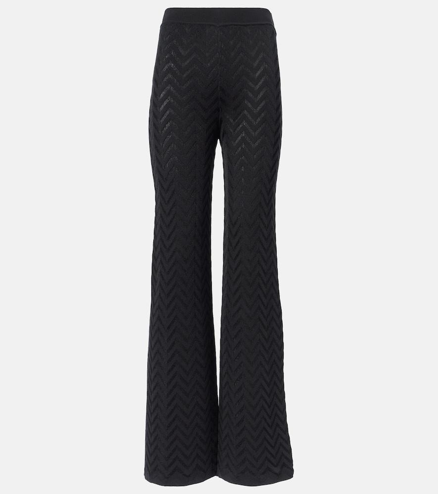 missoni high-rise cotton-blend wide-leg pants