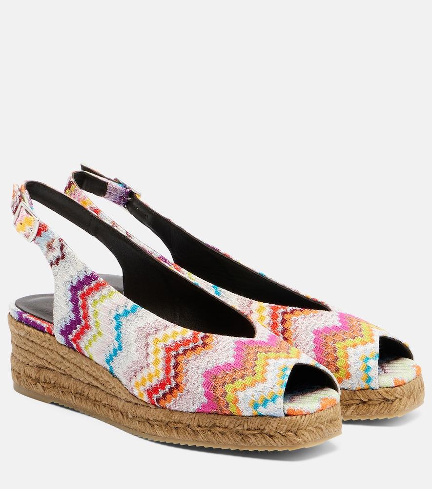 missoni joy 30 zigzag lamé espadrille wedges