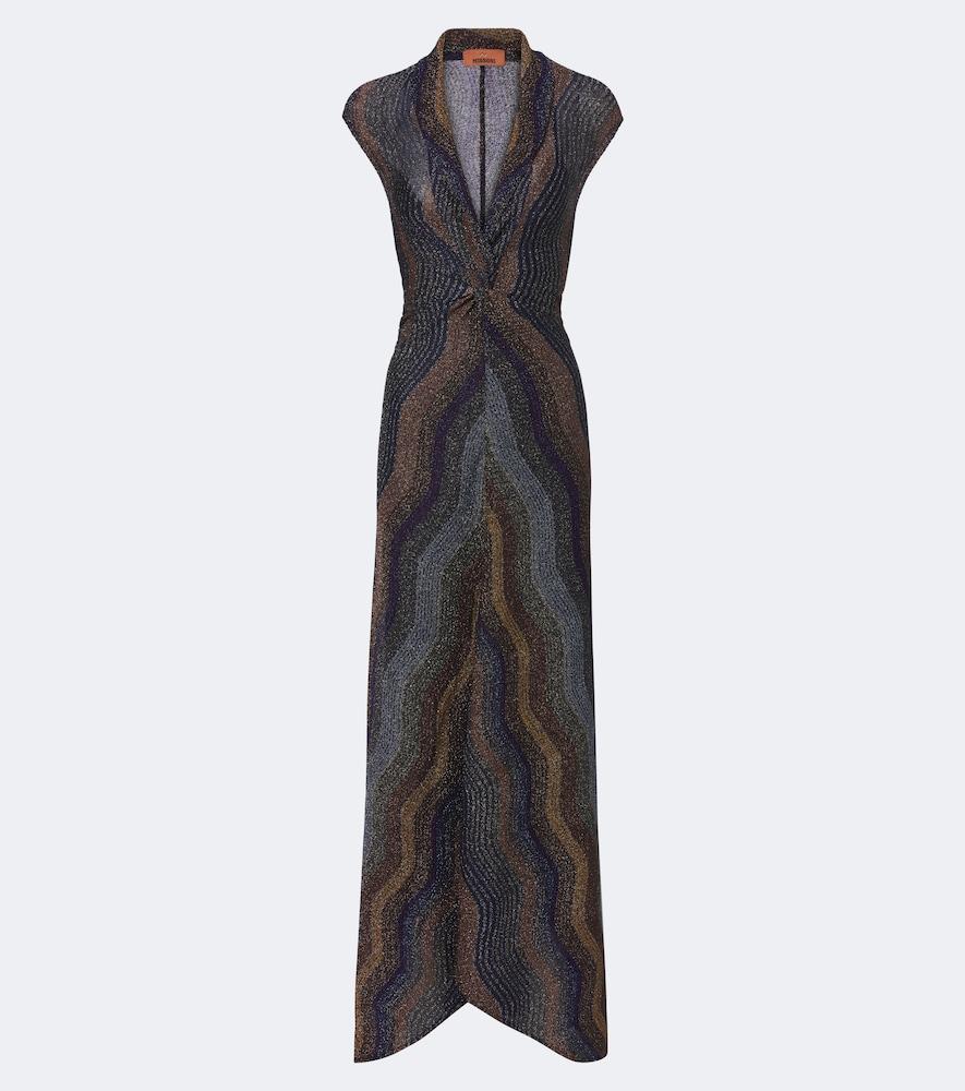missoni knitted lamé maxi dress