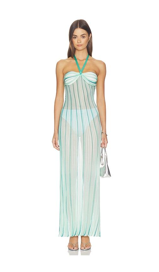 missoni long cover up dress in teal. - size l (also in s)