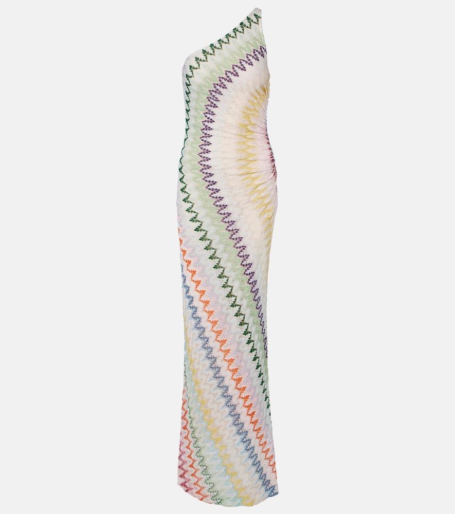 missoni one-shoulder lamé gown