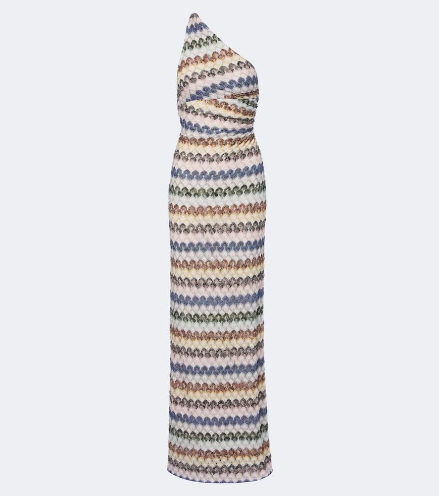 missoni one-shoulder lamé gown
