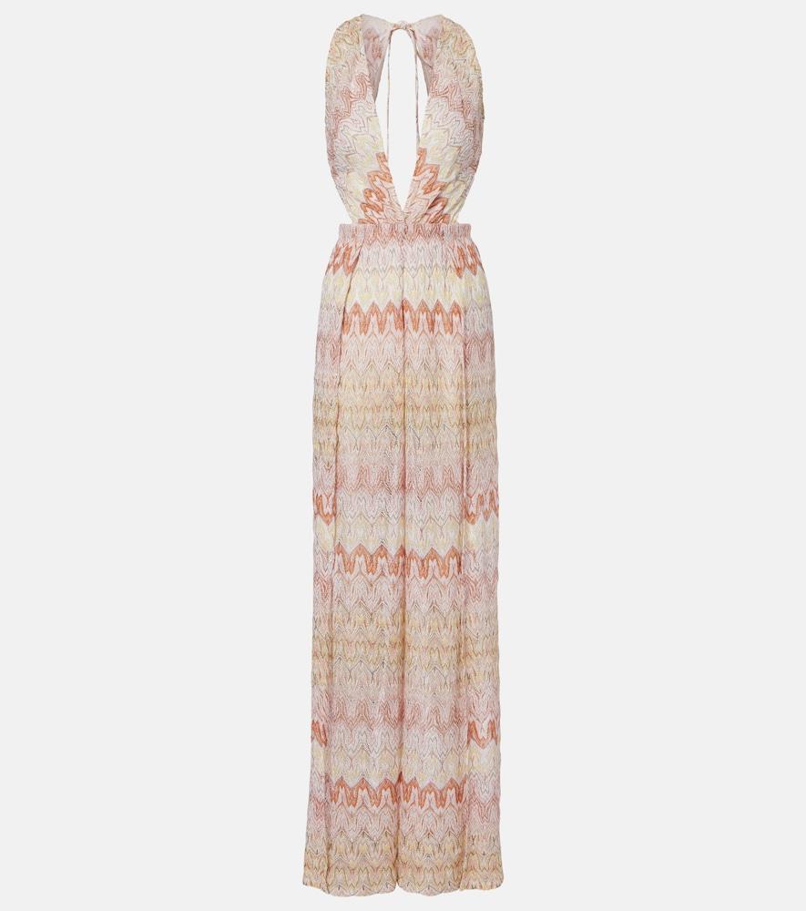 missoni open-back lamé jumpsuit