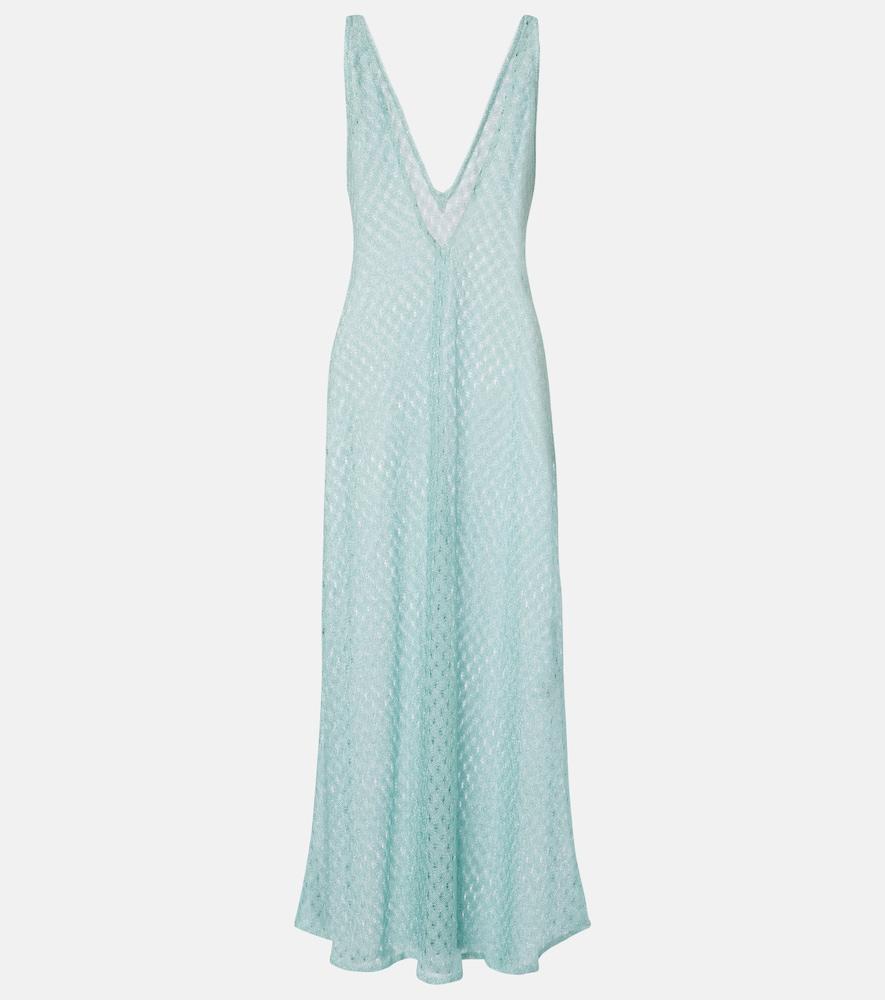 missoni open-knit lamé maxi dress