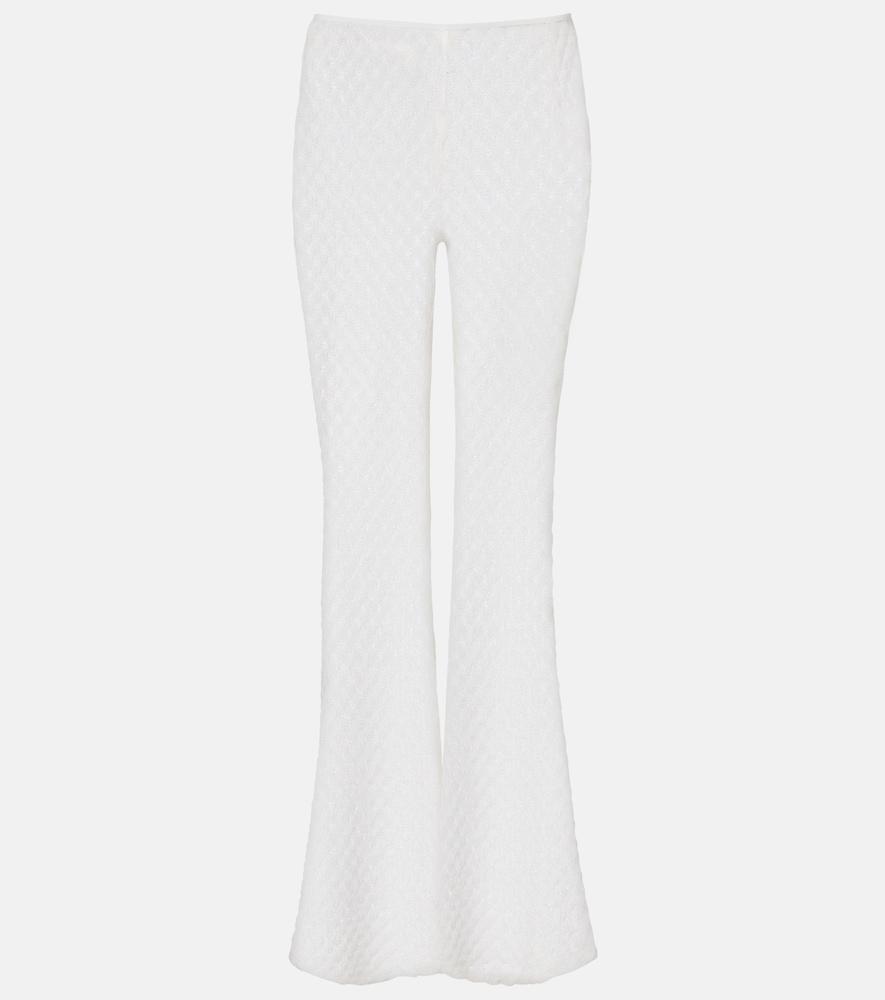 missoni open-knit lamé wide-leg pants
