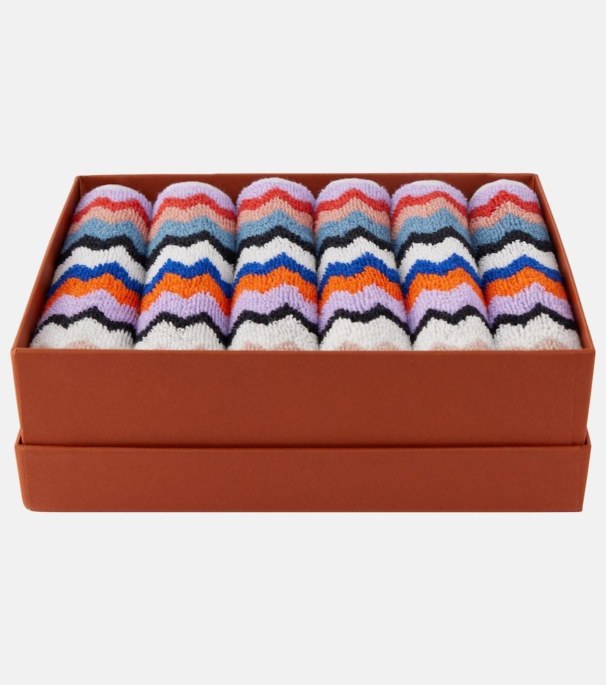 missoni riverbero zigzag set of 6 cotton terry face towels