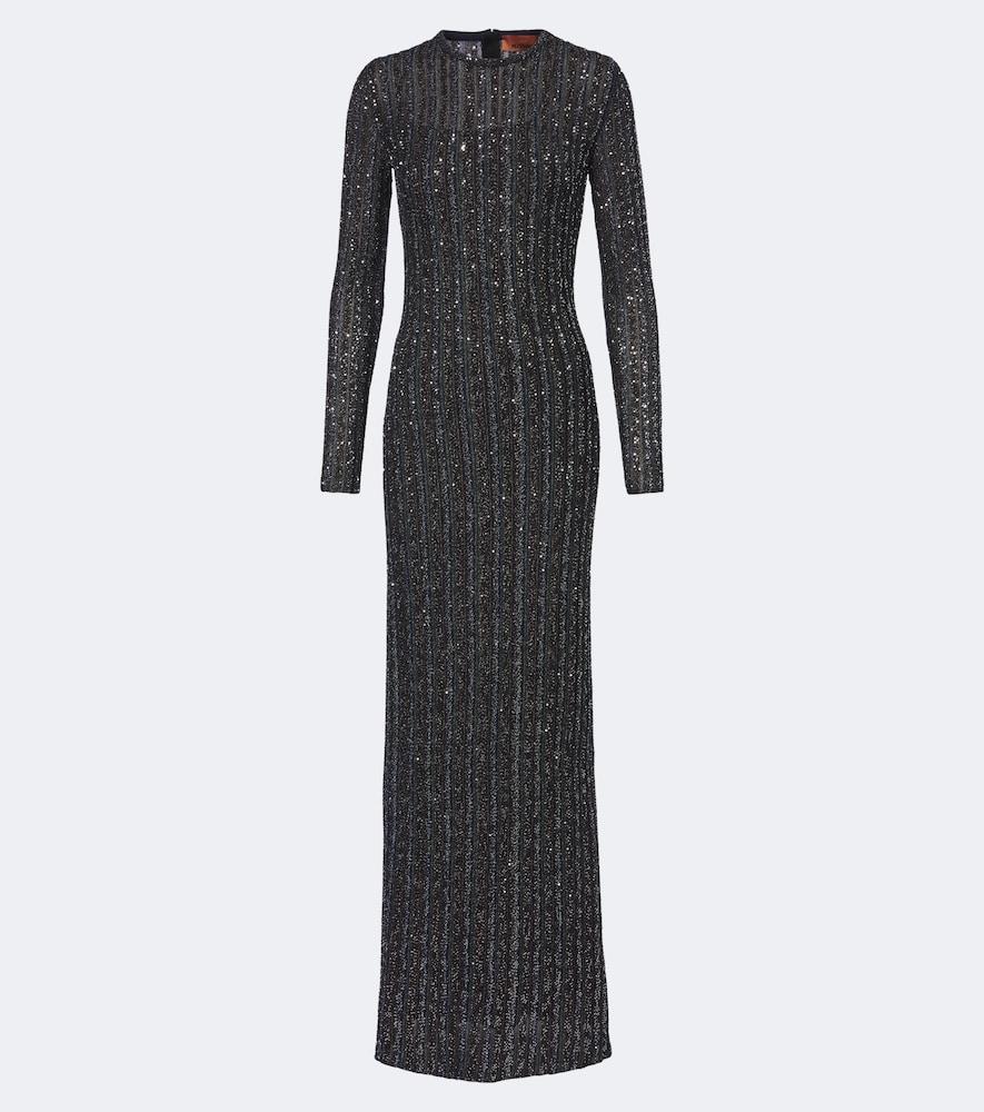 missoni sequined knitted gown