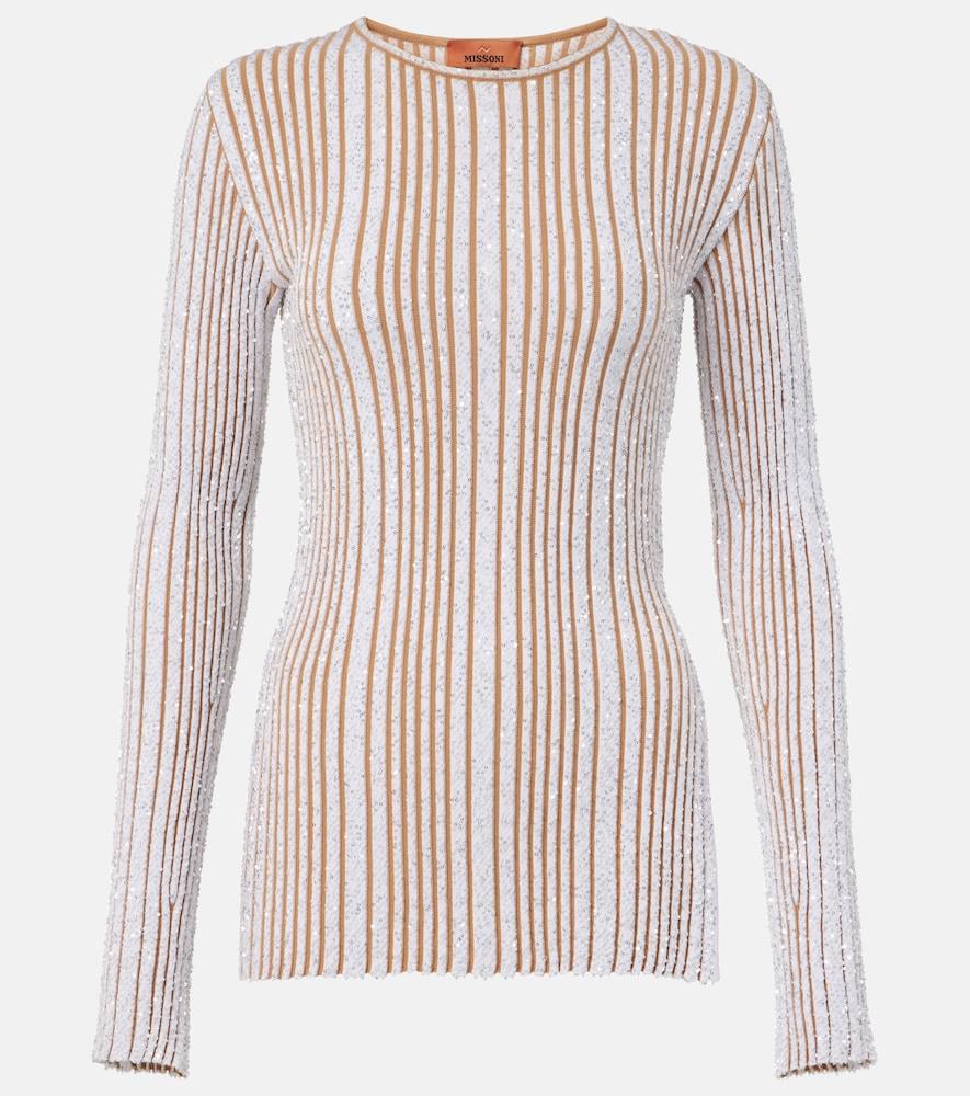 missoni sequined striped sweater