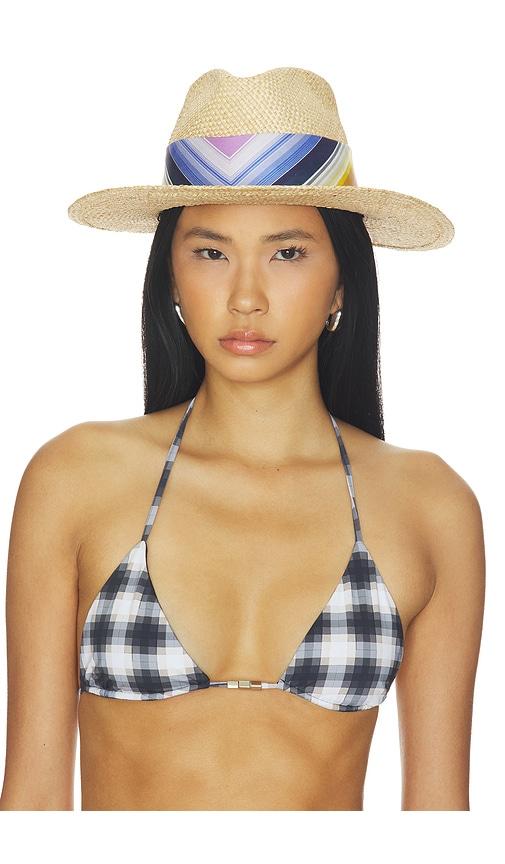 missoni straw hat in natural & multi in beige.