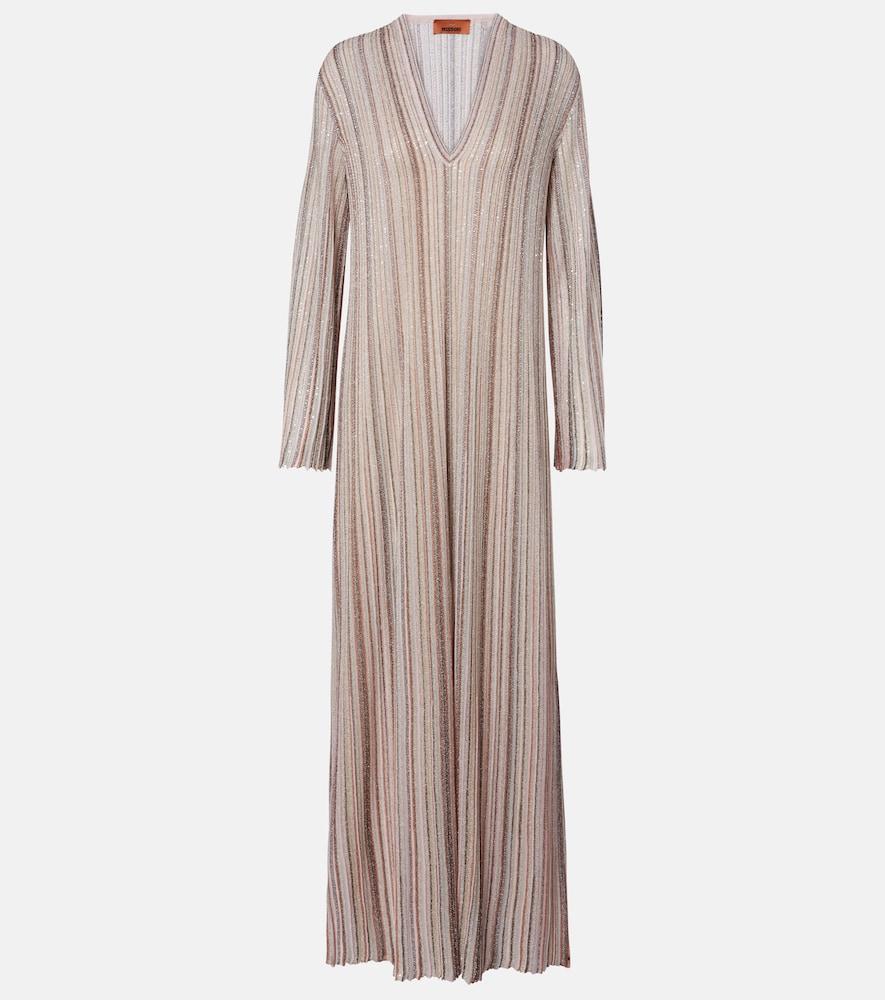 missoni striped lamé gown