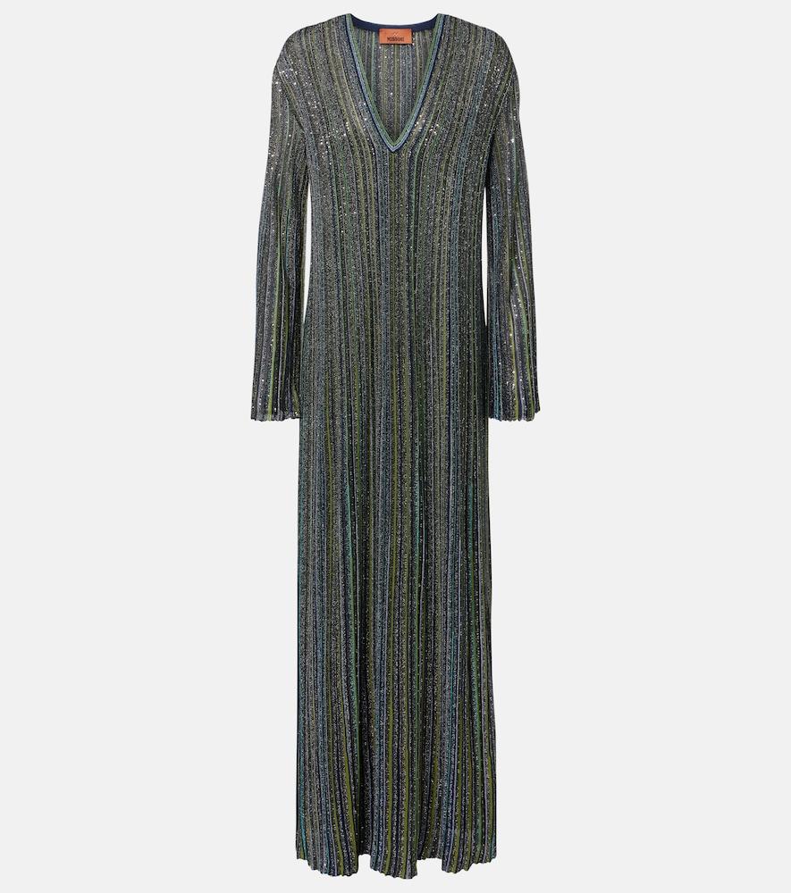 missoni striped lamé gown