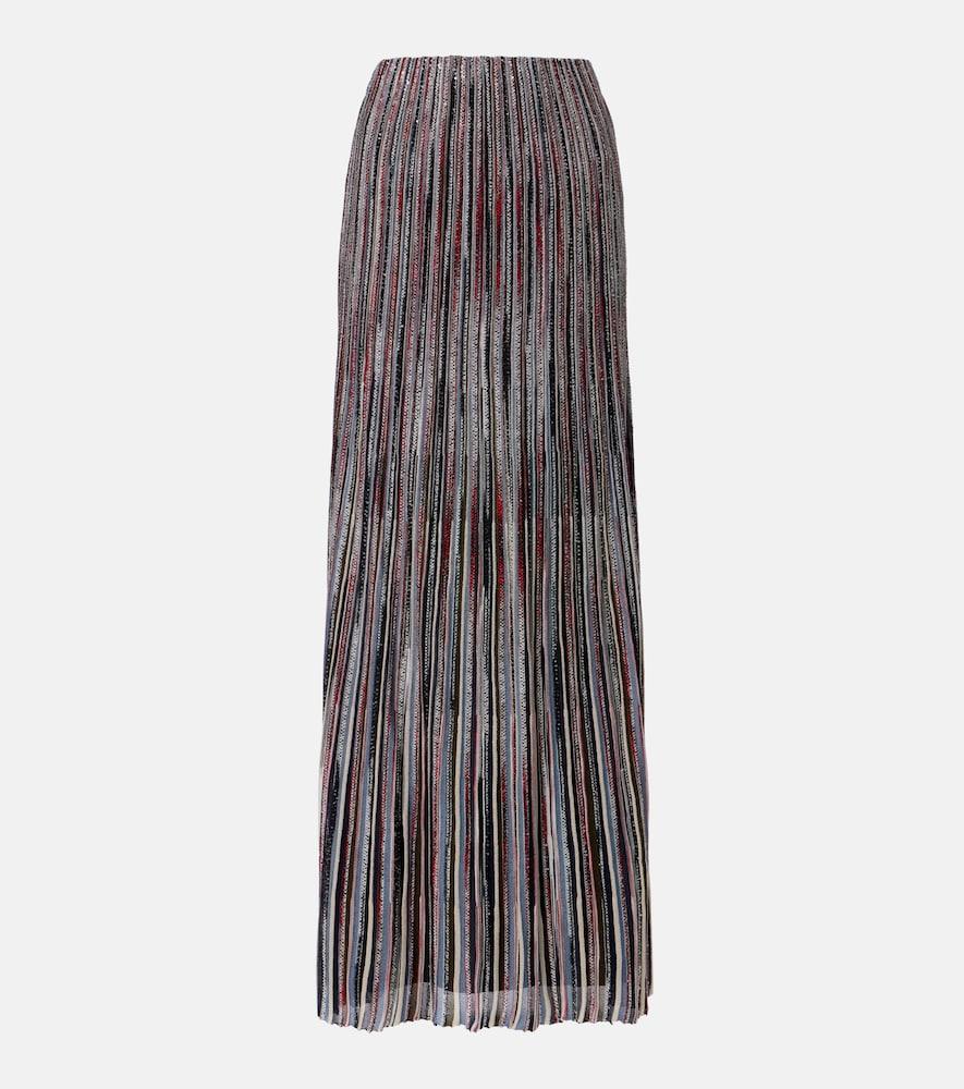 missoni striped lamé maxi skirt