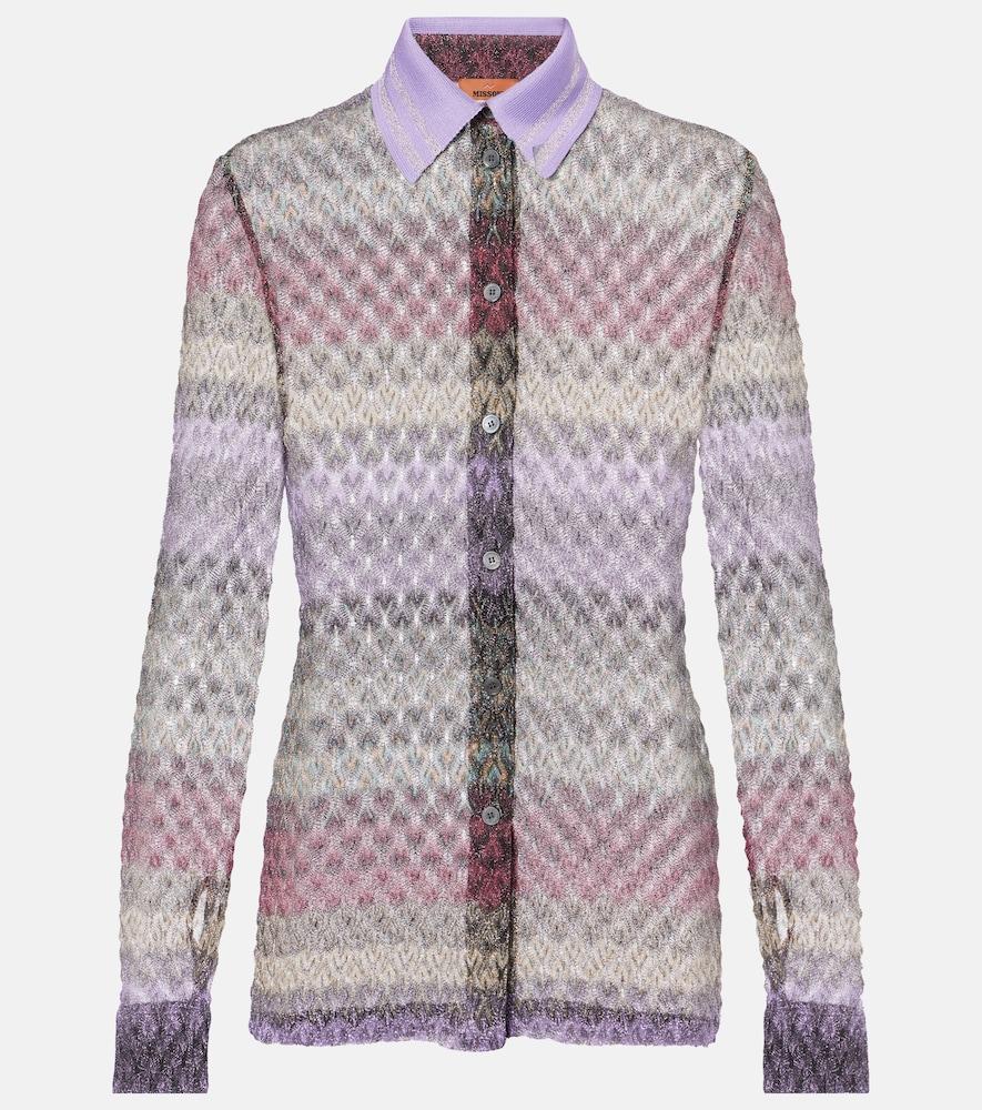 missoni striped lamé shirt