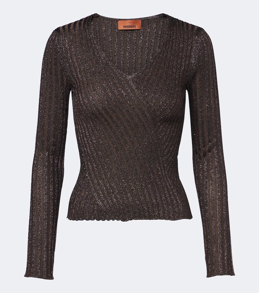missoni striped lamé top
