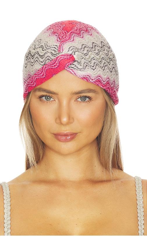 missoni turban in pink multi in pink.