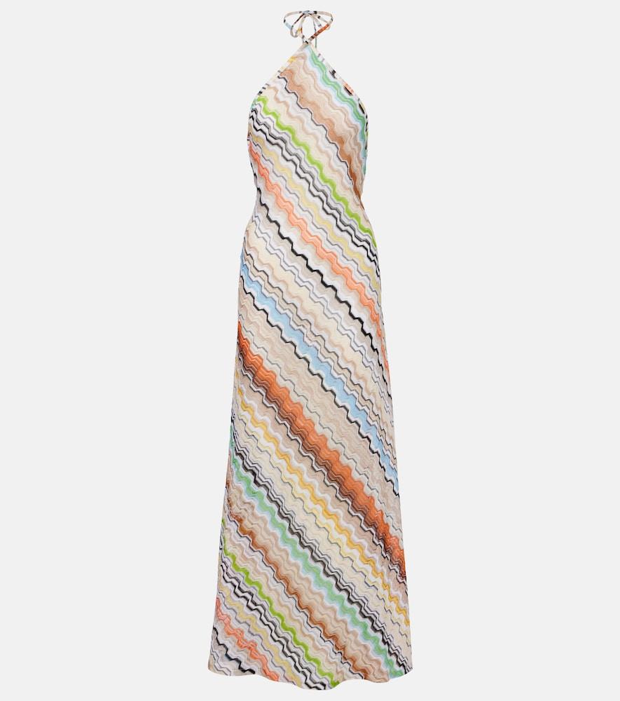 missoni zig zag halterneck maxi dress